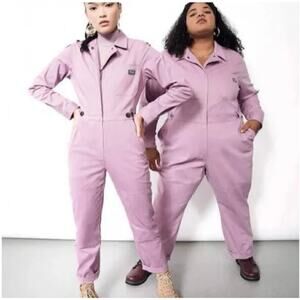 NWT Wildfang Essential Long Sleeve High Waisted Coverall in Lavender